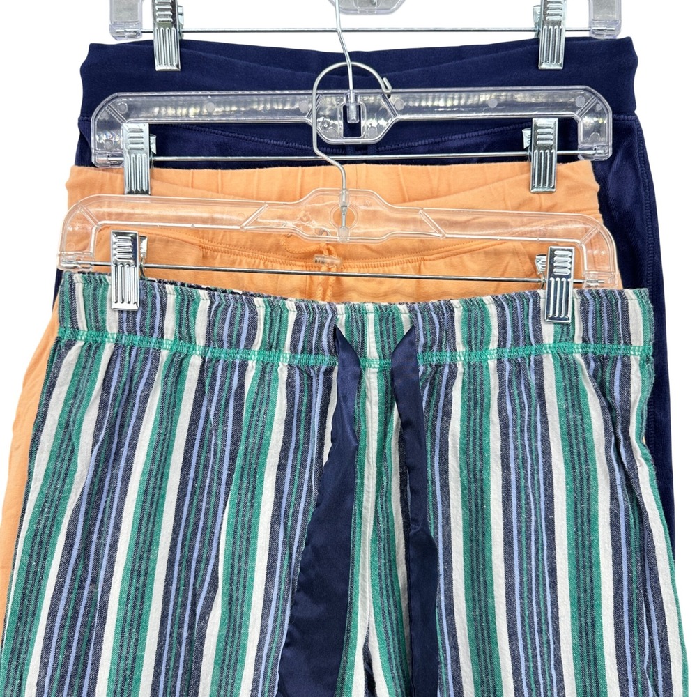 Y2K Lounge Set SZ M LizWear Jockey Danskin Orange Blue Striped Pajama Bottoms